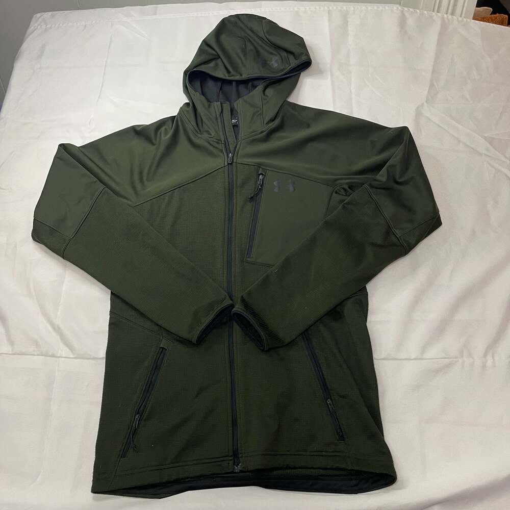 Under Armour ColdGear Reactor Exert Full-Zip Hooded Jacket in Marine OD Green